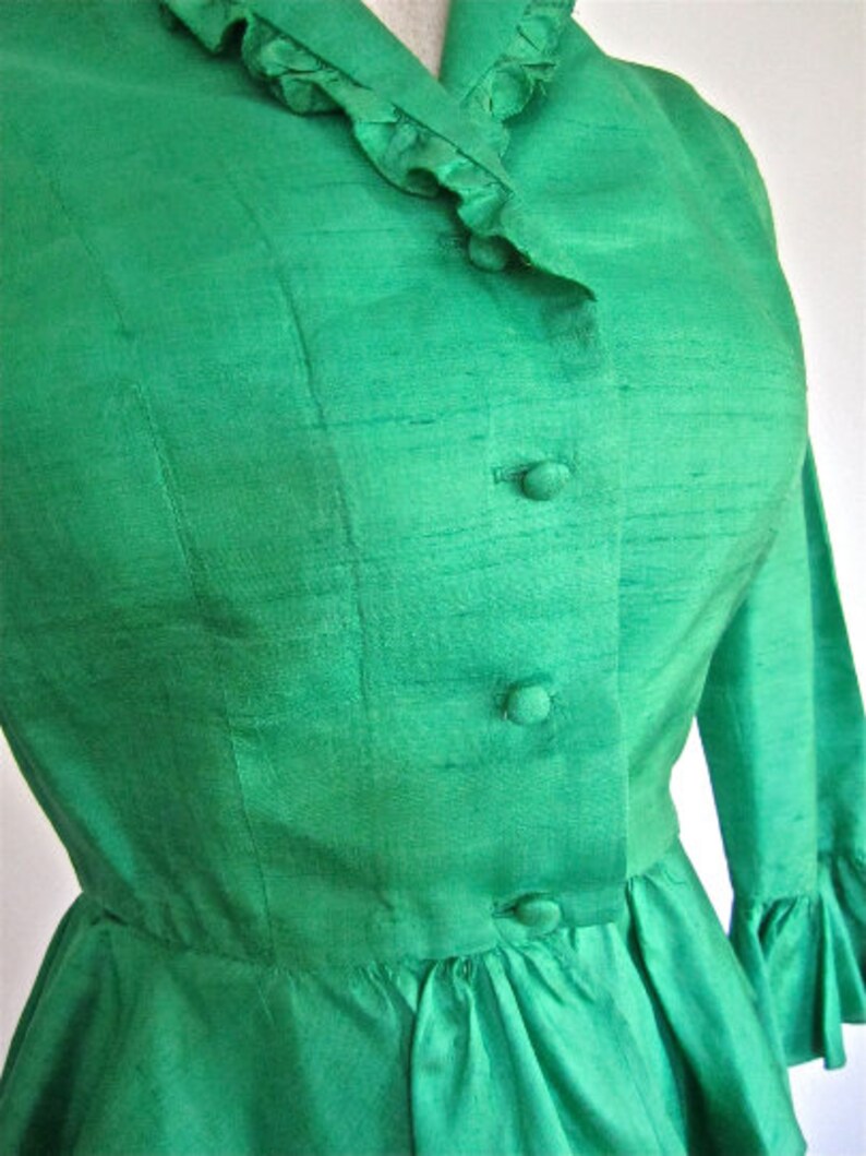 kelly green silk shirt