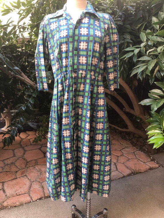 LG XLG 50s Shirtwaist Day Dress Extra Large