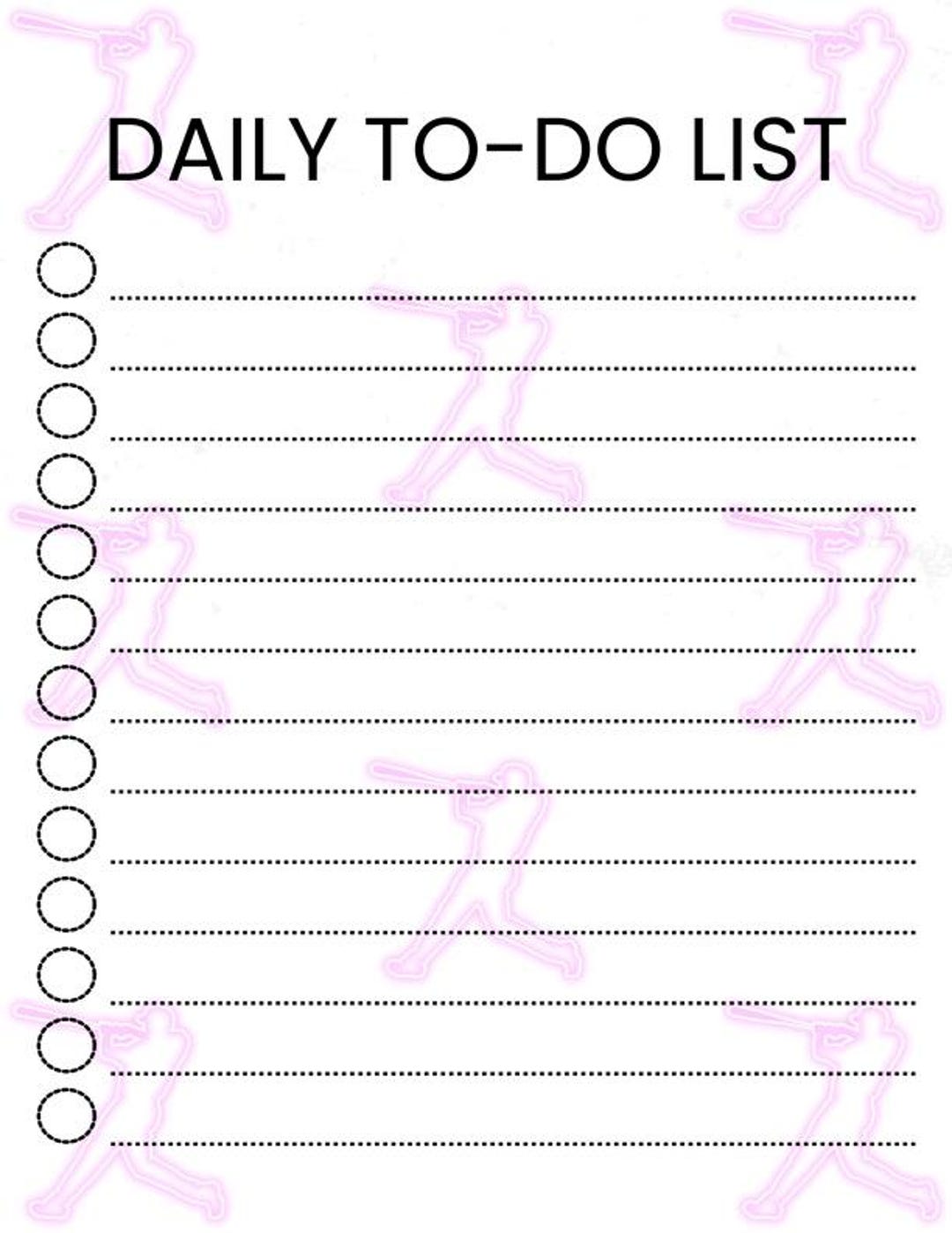 Baseball To-do List: Printable Checklist for Players & Moms (digital ...