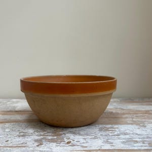 Vintage French Matte Stoneware Bowl, Farmhouse Handmade Earthenware Dairy Bowl
