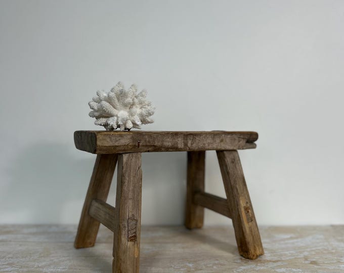 Rustic Wooden Stool, Vintage Small Side Table - Etsy
