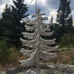 Pine Tree or Christmas Tree pewter ornament figurine, hand cast