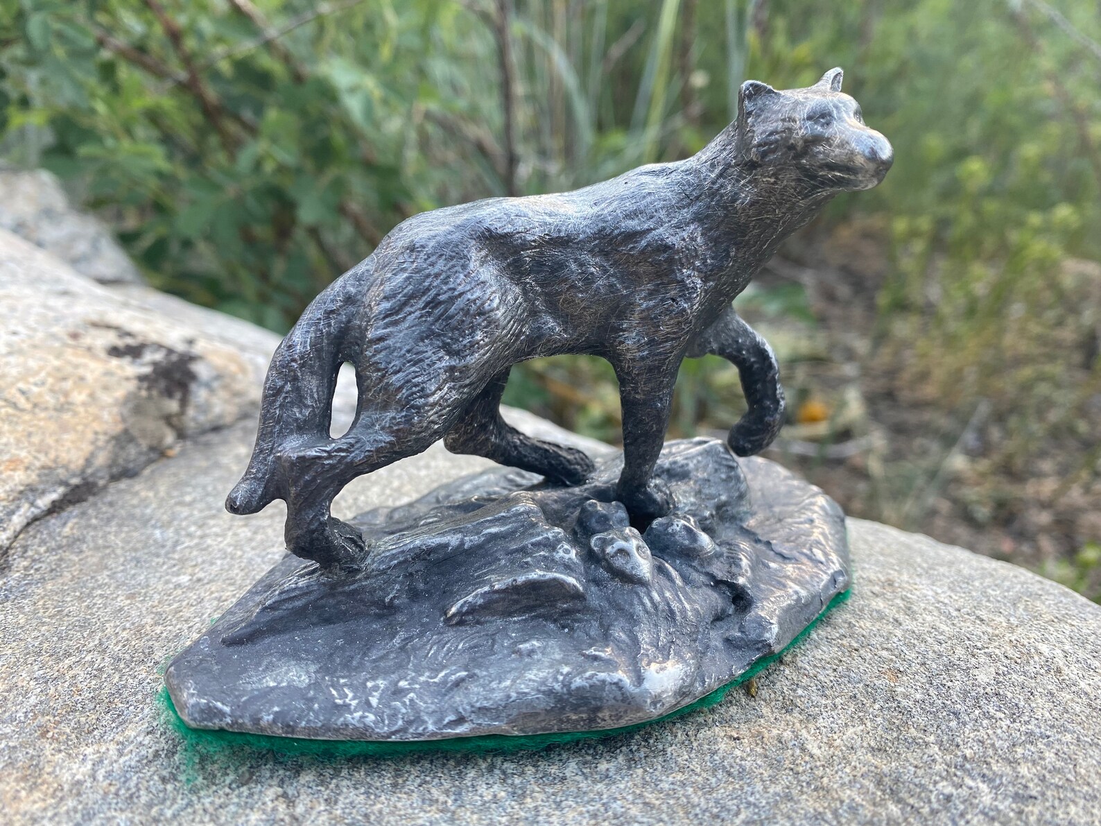 Wolf Pewter Figurine on Base, Hand Cast Etsy