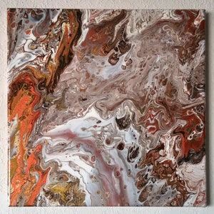 Copper Canyons Abstract Acrylic Painting on 12 x 12 Gallery Wrapped Canvas