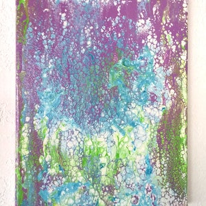 Purple Rain Abstract Acrylic Art Painting on 8 x 10 Gallery Wrapped Canvas