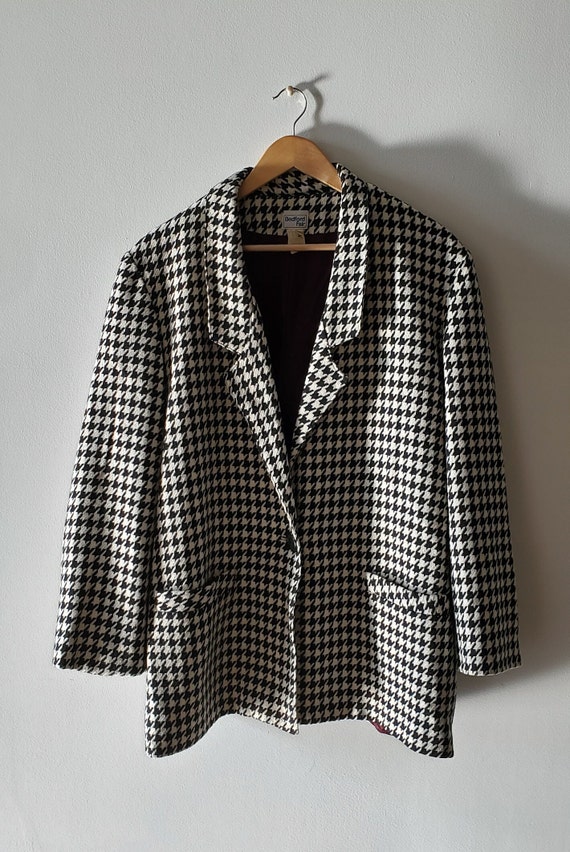 Oversized Houndstooth Blazer