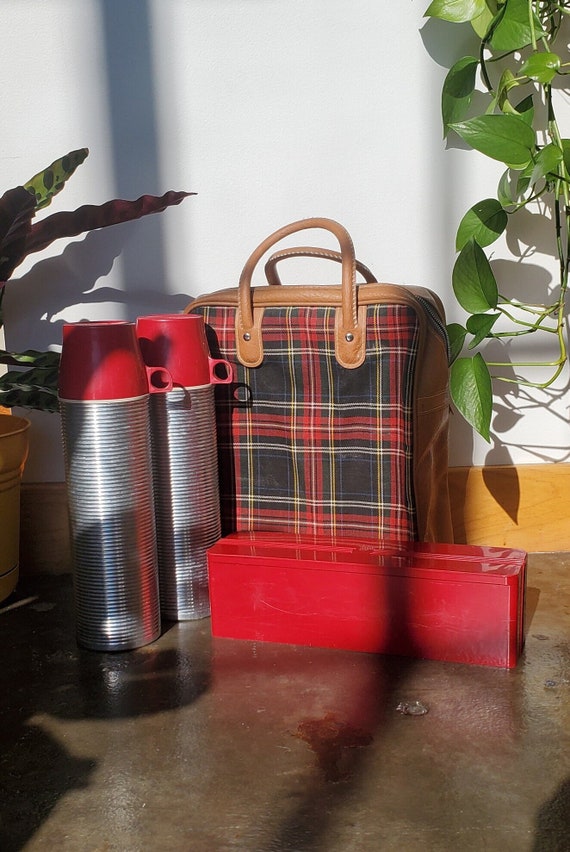Vintage thermos plaid Gem