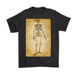 Vintage Anatomical Image on t-shirt, the Skeletal System Anatomy