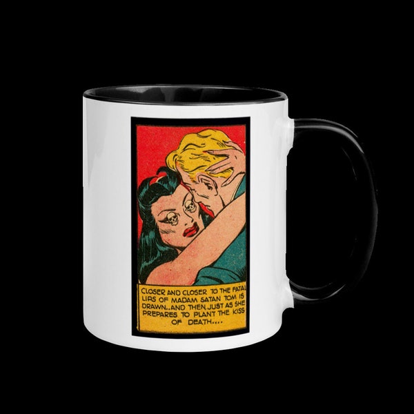 Madame Satan Coffee Mug, 11 oz  Black & White coffee mug with comic panel image. Great way to start your day!