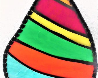 5-1/8x7-1/2 Teardrop Stained Glass