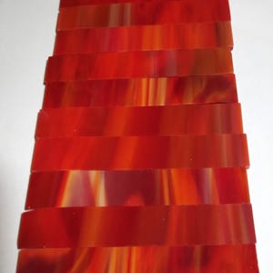 Red, Yellow Opel Stained-glass Border Strips 3"x1/2"x3mm, 20-pieces