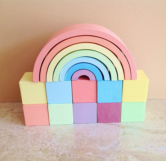 creative rainbow blocks