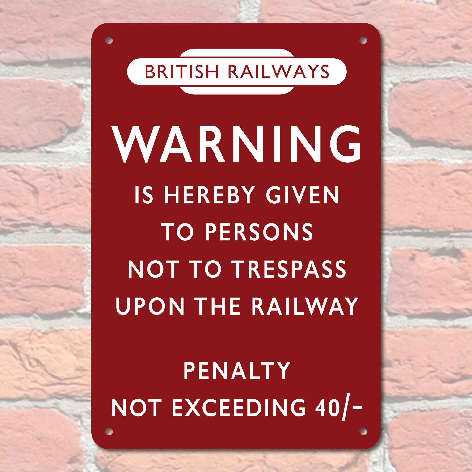 Vintage style railway sign Steam train sign British Etsy