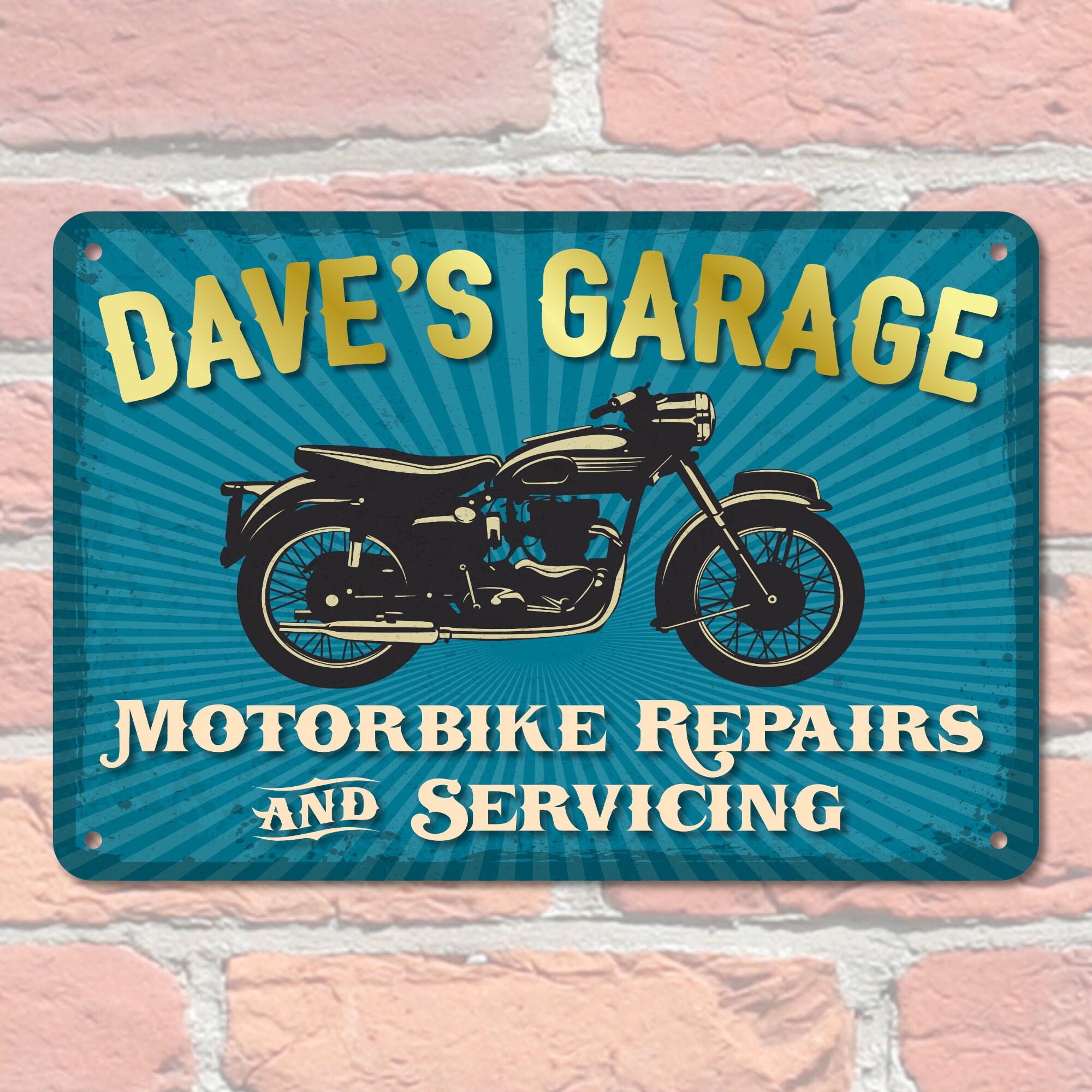 Personalised Metal Motorbike Garage Sign Personalised Garage Etsy UK