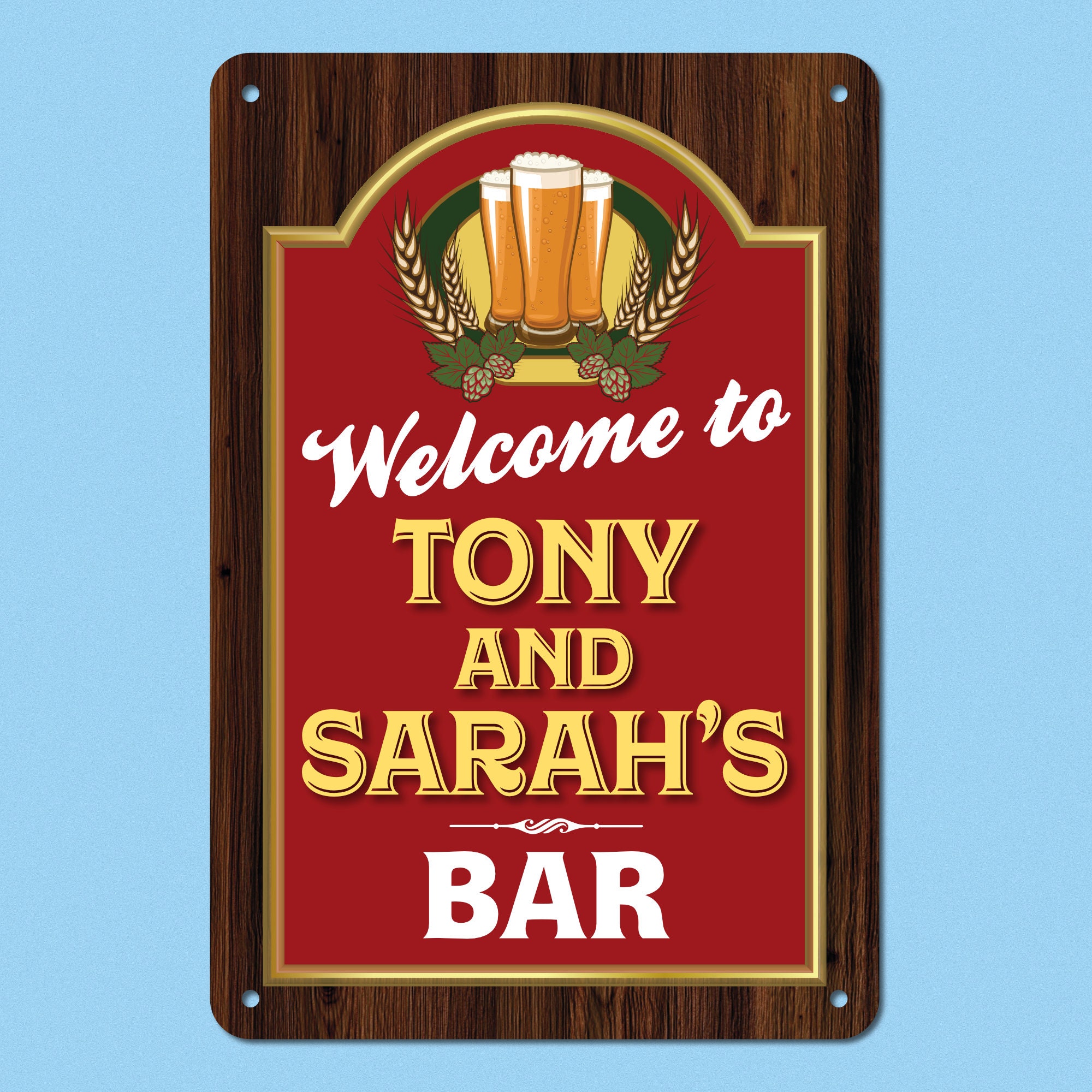 Personalised Bar Sign Home bar Sign Personalised home pub Etsy
