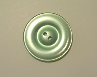 Boutons ronds vintage 28 mm vert pâle synthétique 2 trous vendus par lot de 4 pièces, couture