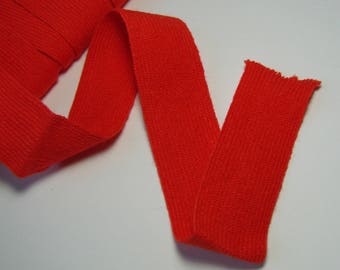 Ruban de jersey acrylique 27 mm rouge vendu par multiple de 3 mètres créations couture chapeaux