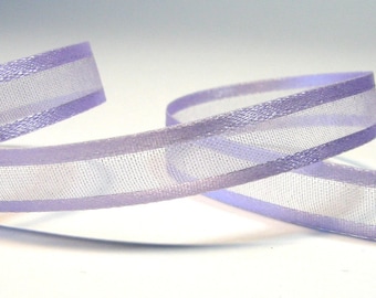 Ribbon organza bordered satin 10 mm parma sold by multiple length of 5 meters creating couture hats decoration packaging