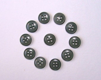 Boutons ronds 11,5 mm synthétique  gris 4 trous vendus par lot de 30 créations couture