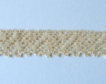 18 mm ecru cotton lace ribbon sold by multiple of 2 meters couture creations