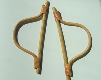 Coppia di manici, manici da borsa, legno, 27 x 11 cm