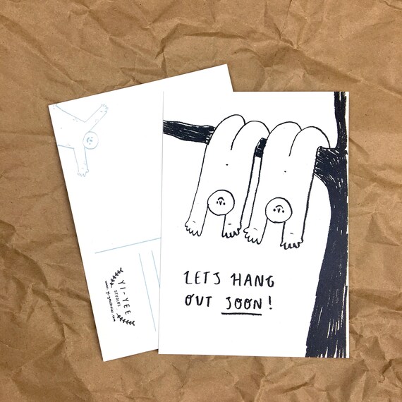 Lets Hang Out Soon A6 Postcard Etsy Lets Hang Out Soon A6 Postcard Etsy
