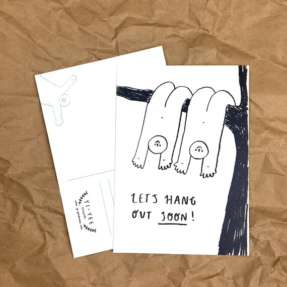 Lets Hang Out Soon A6 Postcard Etsy