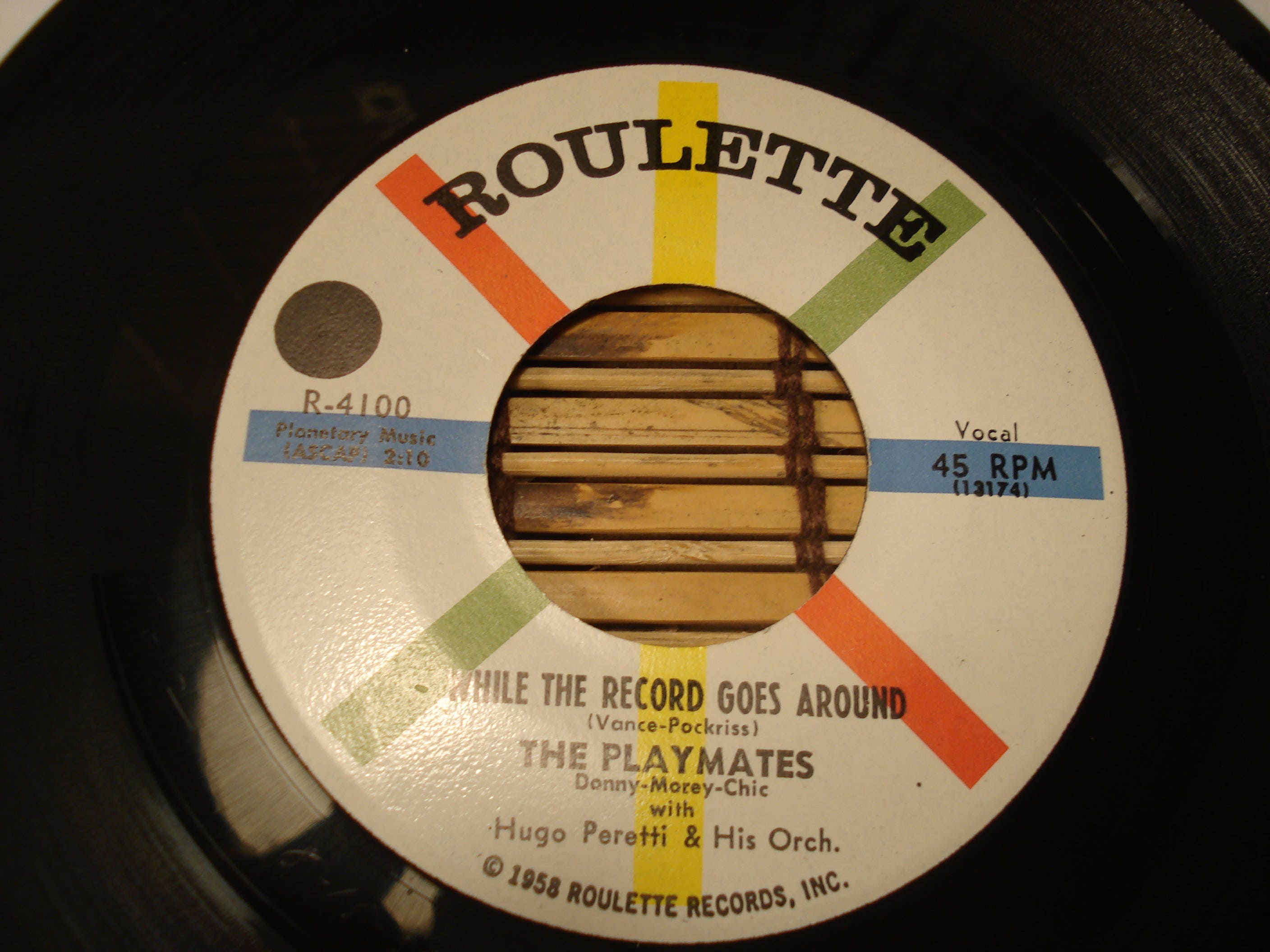 The Playmates 45 RPM Record the Day I Died B/W While the Record