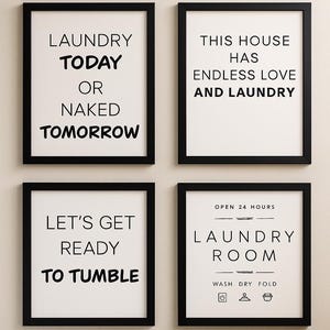 Laundry Room Art Prints Set: Funny Wash, Tumble, Fold (Digital Download)