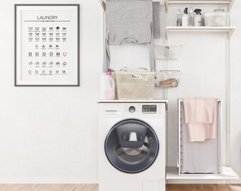 Laundry Symbol Guide Art: Simplistic Digital Print (Digital Download)