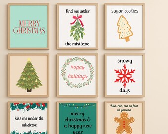 Christmas Prints Set: Festive Holiday Home Decor (Digital Download, PDF)