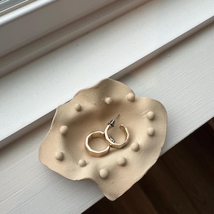 handmade clay jewelry dish, ring dish