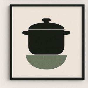 minimalist kitchen prints: line art botanical & still... Neutral Kitchen Art Prints Set: Modern Minimalist Decor (digital Files ...
