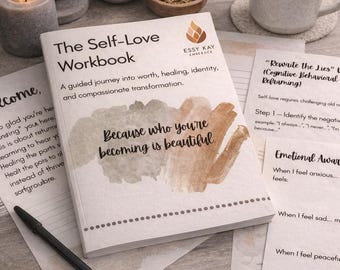 Self Love Workbook Printable PDF | Mental Health Journal | CBT Worksheets | Inner Child Healing | Self Care