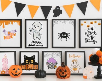 Halloween Digital Print Set: Spooky Home Decor Bundle (Instant Download)