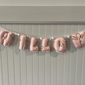 Custom Fabric Name Banner – Personalized Nursery Wall Decor, Baby Shower Gift, Kids Room Name Garland