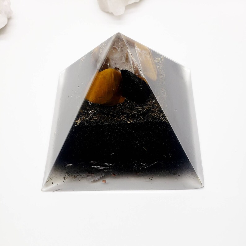 Orgone Pyramid  EMF Protection  Tigers Eye  Shungite  image 3