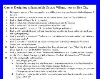 Game: Build a Sustainable Square Village, near an Eco City