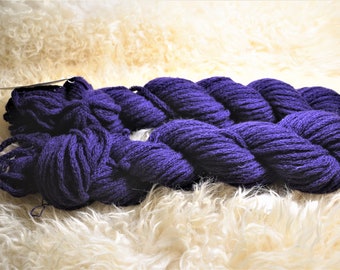 100% Cashmere Yarn - Deep Purple/Eggplant Recycled Chainette Bulky Yarn