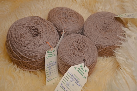 100% Merino Wool - Brown/Tan Heavy Lace Weight Reclaimed Yarn