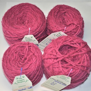 Mohair Wool Nylon Blend - Magenta Pink Rose DK Worsted Weight Reclaimed Yarn
