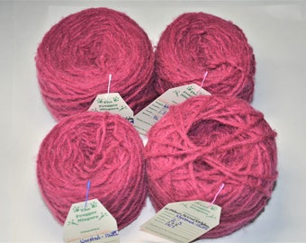 Mohair Wool Nylon Blend - Magenta Pink Rose DK Worsted Weight Reclaimed Yarn