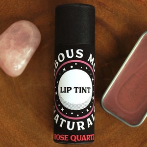 Rose Quartz Lip Tint - Vegan - All Natural - Warm Mauve Shimmer - Crystal Visions Collection