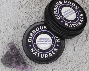 Lavender Sandalwood Whipped Shea Body Butter Moisturizing Cream Lotion 2oz or 4oz Tins
