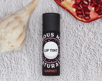 All Natural Garnet Lip Tint - Sheer Warm Shimmering Red