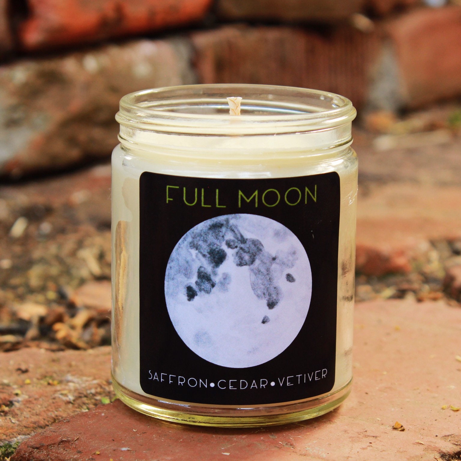 FULL MOON Soy Candle 9oz Saffron, Cedar, Vetiver (Free US Shipping)