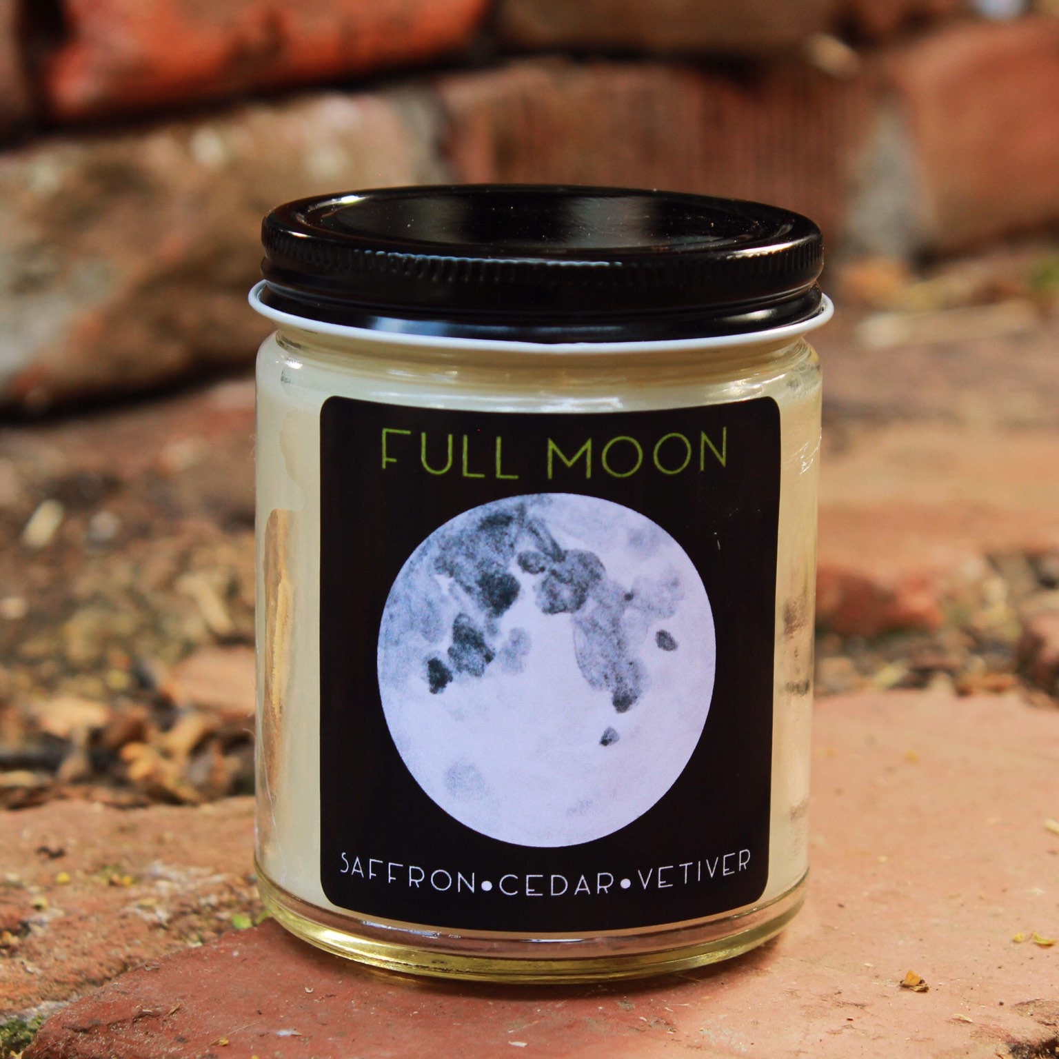 FULL MOON Soy Candle 9oz Saffron, Cedar, Vetiver (Free US Shipping)