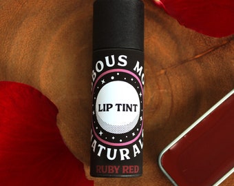 All Natural Ruby Red Lip Tint - Deep Rich Neutral Red - Crystal Visions Collection