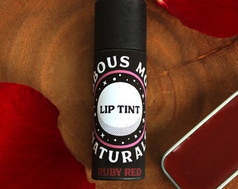 Ruby Red Lip Tint - Vegan - All Natural - Deep Rich Neutral Red - Crystal Visions Collection
