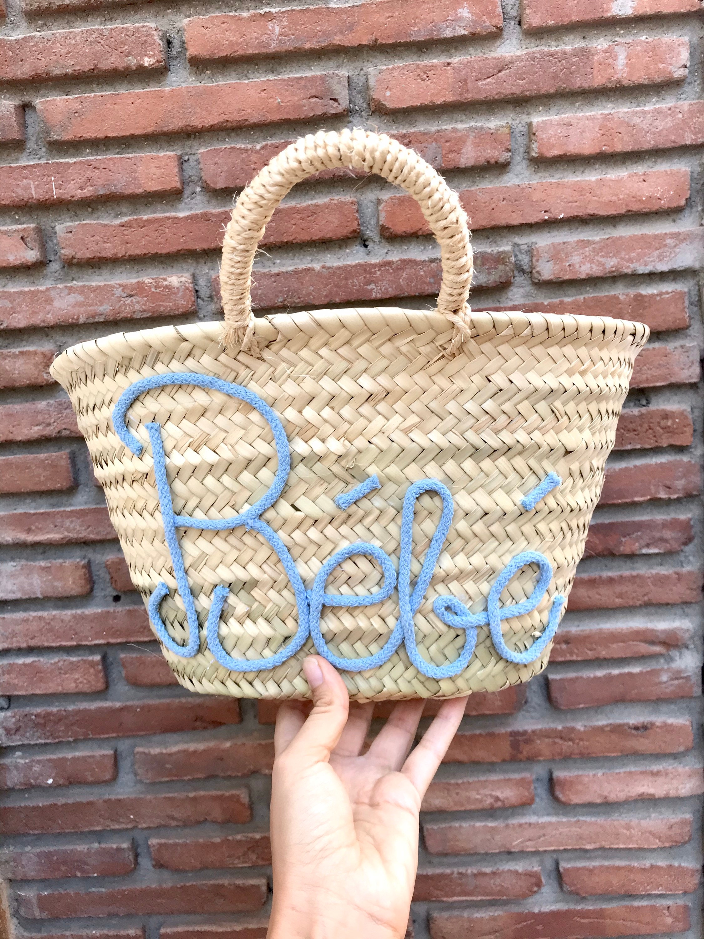 Personalized Embroidered Straw Bag Baby Shower Baskets | Etsy